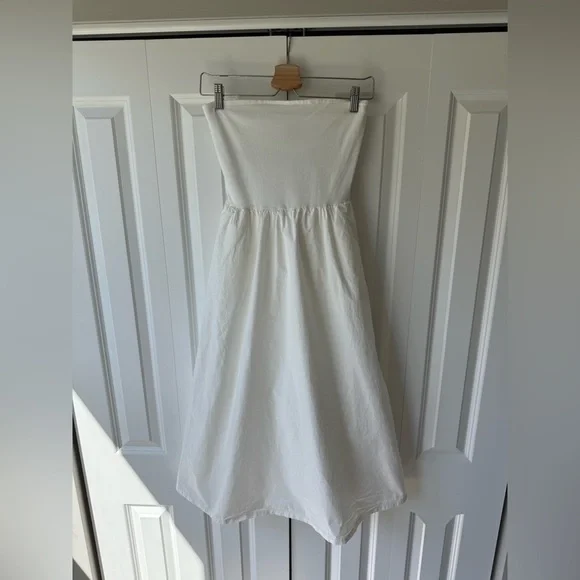 GAP Mixed Media Midi Dress Off White - Picture 4 of 9